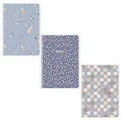 Keskin Color Stars Defter Çizgili Spiralli Pp Kapak A4 80 Yaprak