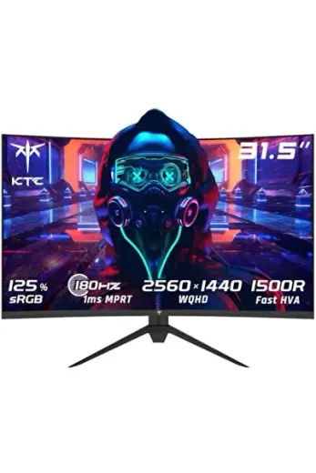 Oyun Monitörü 32 inç kavisli, 180 Hz, QHD 2K 2560 x 1440p, 1 ms, HDR10, Freesync ve G-sync, VA 1500R PC ekranı, %125 sRGB, mavi ışık azaltma, VESA, DP 1.4 180 Hz, HDMI 2.0 144 Hz, USB, H32S17