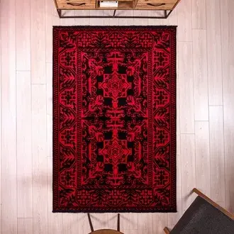 Evidea Soft Arzen Afgan Desenli Halı - Kırmızı - 160x230 cm