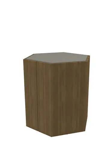 Hexagon Natural Tik Ağacı Altıgen Bahçe Yan Sehpa
