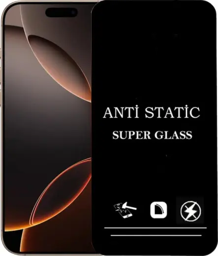 Apple Uyumlu iPhone 16 Pro Max Anti Statik Ekran Koruyucu Toz Tutmayan Kırılmaz Cam