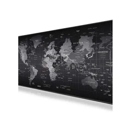 vooka Dünya Desenli Profesyonel 90*40 Gaming Destekli Oyuncu Mousepad Ultra Geniş Xxl