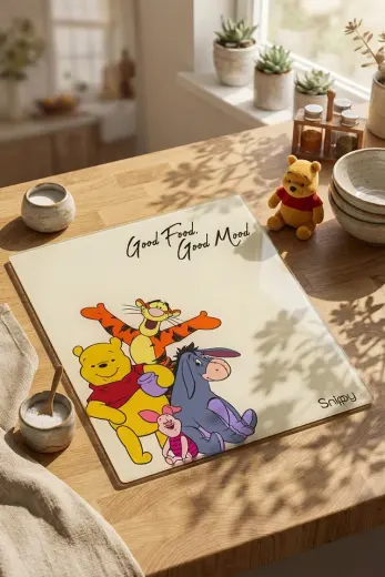 Snippy Pooh - Cam Kesme Tahtası Cam Kesim Panosu Dekoratf Cam Kesim Tablası 29 X 34 Cm Çok Renkli