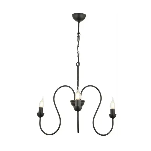 Apliqa Flor 3lü Yuvarlak Siyah Modern Sarkıt Genç Odası Yatak Odası Retro Salon Avize