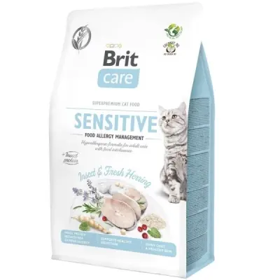 Brit Care Sensitive Hipoalerjenik Larva Proteinli Tahılsız Yetişkin Kedi Maması 2kg