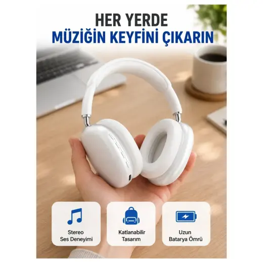Masa Dostu 400 Mah Bataryalı Kablosuz Kulaklık | Bt 5.0, Müzik & Görüşme Yeni Nesil Tdms-07