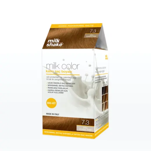milk_shake Milk Color Eko Kalıcı Saç Boyası Seti 7.3 Orta Kumral Dore