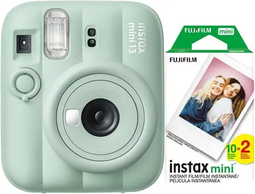 Instax Mini 13 Fotoğraf Makinesi+20'li film+askı+pil (YEŞİL)