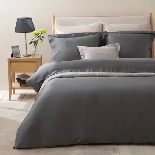 Glad %100 Pamuk King Size Nevresim Seti 230X220 Cm KOYU GRI/ANTRASIT