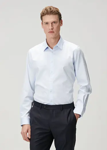 Custom Fit Mavi Gömlek