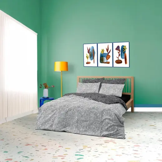 Cozy Home Mono Çift Kişilik Lastikli Çarşaflı Nevresim Takımı Maze Siyah