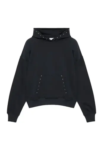 Zımba detaylı kapüşonlu sweatshirt Koyu gri