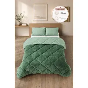 Formeya Premium Çift Taraflı Wellsoft Yorgan Seti Çift Kişilik 195x215 Cm – 2 Adet Yastık Kılıflı Adaçayı