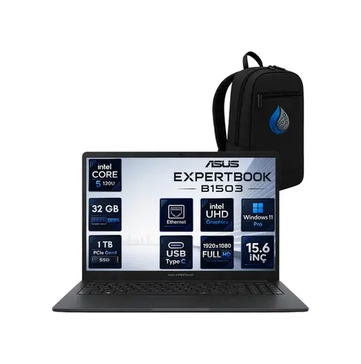 Asus ExpertBook B1 B1503CVA-C516512B0DRNP14 Core 5 120U 32 GB 1 TB SSD 15.6'' W11P Dizüstü Bilgisayar