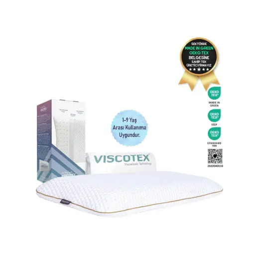 Visco Ortopedik Sensitive Baby Çocuk Yastığı 66 x 33 x 6 CM Beyaz