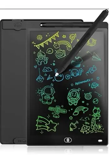 20 Inc Renkli Lcd Grafik Dijital Kalemli Çizim Tableti Yazı Tahta Not Yazma Eğitim Tableti Siyah