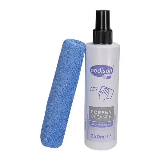 Addison 300871 Ekran Temizleyici Sprey 250 ML + Mikrofiber Bez
