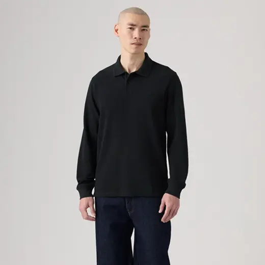 Original Uzun Kollu Siyah Polo Tişört
