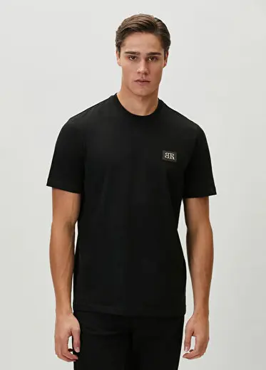Siyah Logo Baskılı T-shirt