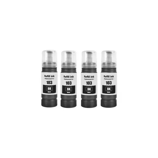 Oratek Epson 103 Ecotank L1110, L1210, L1250, L3110, L3111, L3150, L3151 4 Adet Siyah Muadil Mürekkep 70 ML