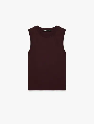 Regular Fit Kolsuz Bisiklet Yaka Triko Bluz