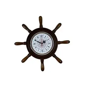 Platin Vintage Motifli Kavelalı Dümen Duvar Saati