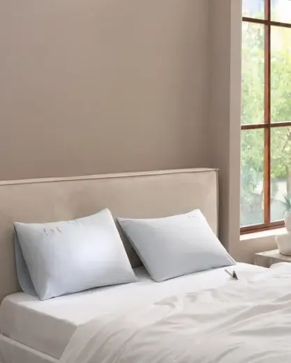 Douceur 2'li %100 Pamuk Nakışlı Yastık Kılıfı - Mavi