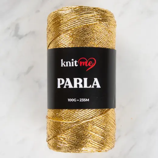 Knitme Parla Altın Simli Örgü İpi