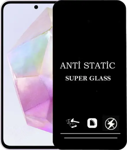Samsung Galaxy Uyumlu A35 Anti Statik Ekran Koruyucu Toz Tutmayan Kırılmaz Cam