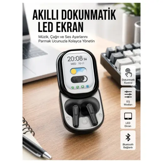 sbodurhome Enc Destekli Bluetooth 5.4 Kulaklık – Eq Ayarlı, Akıllı Kutulu