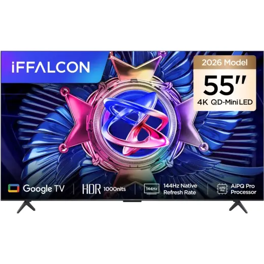 Odea Iffalcon 55U95A 55 Inç Smart Tv 4K Qd-Mini LED Yüksek Parlaklık Hdr 10+ Gaming Google Tv, 144Hz Doğal Yenileme Hızı, Onkyo 2.1 Hi-Fi, Dolby Vision Atmos, Memc, Aı Modu, Game Master (2026 Modeli)
