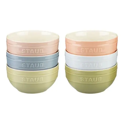 Staub Seramik Kase Seti, 6 Parça, Makaron Renkleri