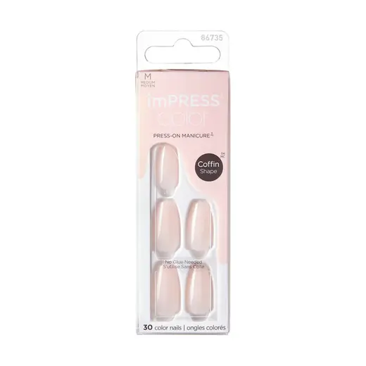 Kiss Impress Color Kendinden Yapışkanlı Takma Tırnak Uzun Açık Pembe Medium 502