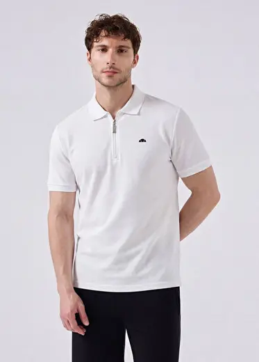 Kırık Beyaz Polo Yaka Kısa Kollu Erkek T-shirt 6SM5048-OF
