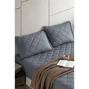 Formeya Pamukkale Alez Gri %100 Pamuk Kapitone Yastık Koruyucu Alez 2 Adet 50x70 cm
