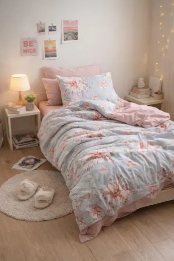 Mystory Home Lastikli Çarşaflı Tek Kişilik Nevresim Takımı Rose