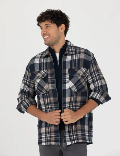 Lacivert Comfort Fit Gömlek Ceket