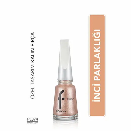 Flormar Pearly Yoğun Pigmentli ve Sedef Yansımalı Oje 374 Crystal Light