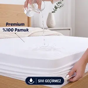 Formeya Pamukkale Alez Pamuk Fitted Su Sıvı Geçirmez Yatak Koruyucu Alez 150x200 150x200 cm