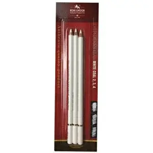 KOH-I-NOOR Kohi Noor Gioconda White Coal Beyaz Kömür Füzen Kalem 3lü Set