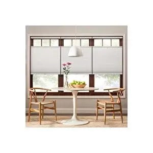 Kidmex Gri Plise Katlanır Cam Balkon Perdesi - Ofis Perdesi - Mutfak Perdesi - Salon Perdesi - 60x60 cm