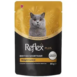 Reflex Plus British Shorthair Kilo Kontrolü Destekleyici Sos İçinde Parça Yetişkin Kedi Konservesi 8 3