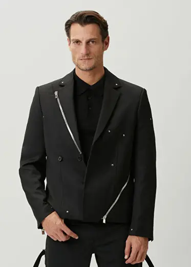 Tailored Lucent Siyah Yün Ceket