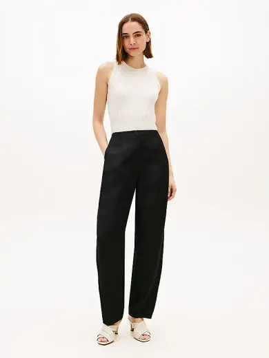 Kadın Linen/vis Barrel Pantolon