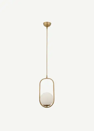 Thuru Sarkıt Avize Beyaz Camlı Beyaz-Gold (17x105 cm)
