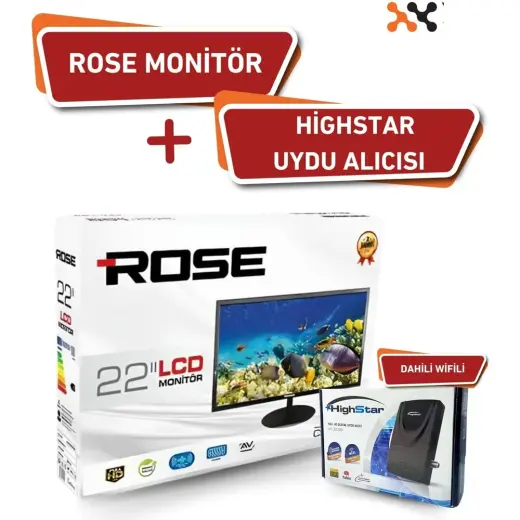 Rose 22" 55 Ekran Karavan - Tekne - Yat LCD Monitör Tv ve Highstar Dahili Wifili Uydu Alıcısı
