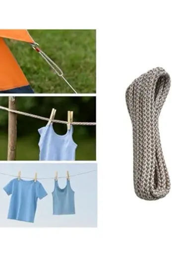 sna shop 10 Metre Dayanıklı Çok Amaçlı İp – Kalın Örgülü, Güçlü ve Esnek Kurutma İpi | Çamaşır, Bahç