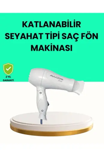 Katlanabilir Seyahat Tipi Saç Kurutma Makinesi, Çift Kademeli Ayar