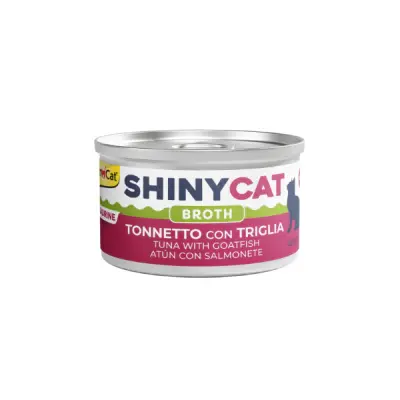 GimCat Shinycat Broth Sos İçinde Barbun Balıklı ve Ton Balıklı Kedi Konservesi 70gr