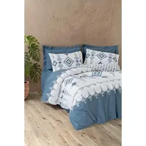 Cotton Box Bohem Çift Kişilik Nevresim Takımı Talora İndigo